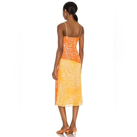 Camila Coelho Vivienne Midi Dress in Yellow & Orange - Picture 10 of 11